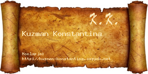 Kuzman Konstantina névjegykártya